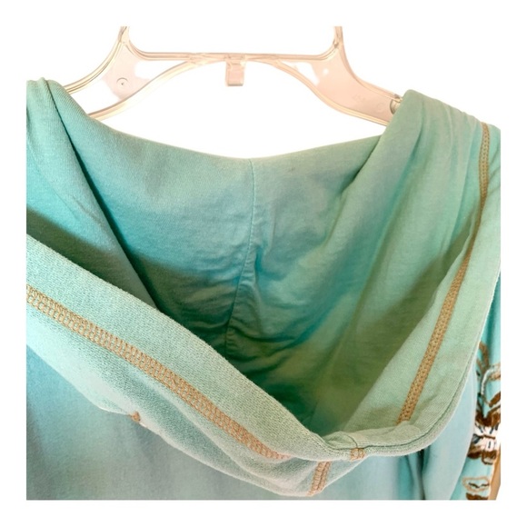 Roxy ZipUp Hoodie Floral Embroidered Beading! Rare and Super Soft! - Picture 3 of 11